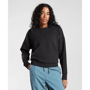 Gymshark Women's Black Retake Sweat Crew Neck Workout Sweatshirt Size S